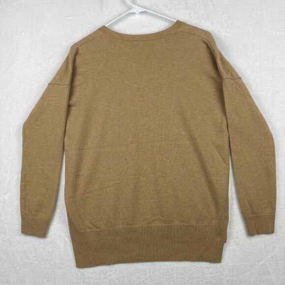 Gap Merino Wool Sweater Womens Small Brown V-neck Lightweight Casual Pullover - Picture 2 of 8